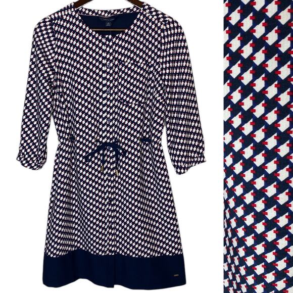 Tommy Hilfiger Adaptive Shirt Dress Navy Blue Mini Crepe size XS - Picture 1 of 4